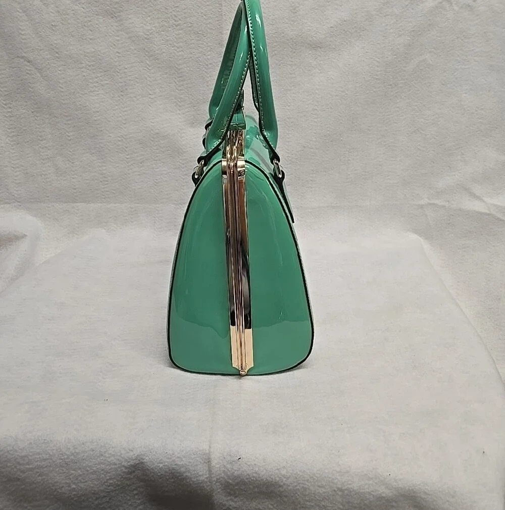 Mint Green Top-Handle Satchel With Wallet 10x12x6 W/ Wallet